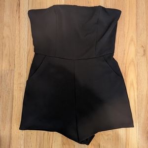 She & Sky Black strapless romper. Size L.